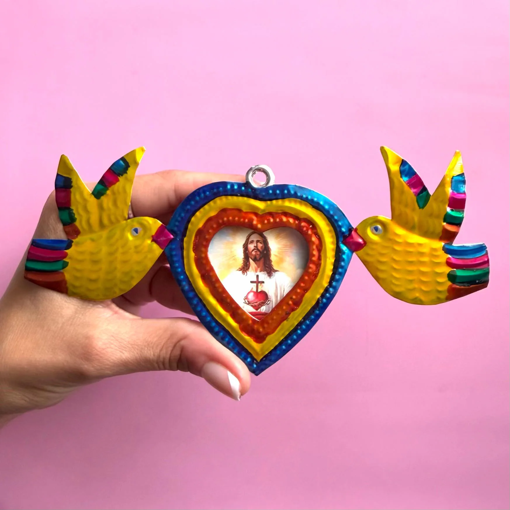 Milagro Heart Art, Gift For Mom, Nicho Jesus Christ